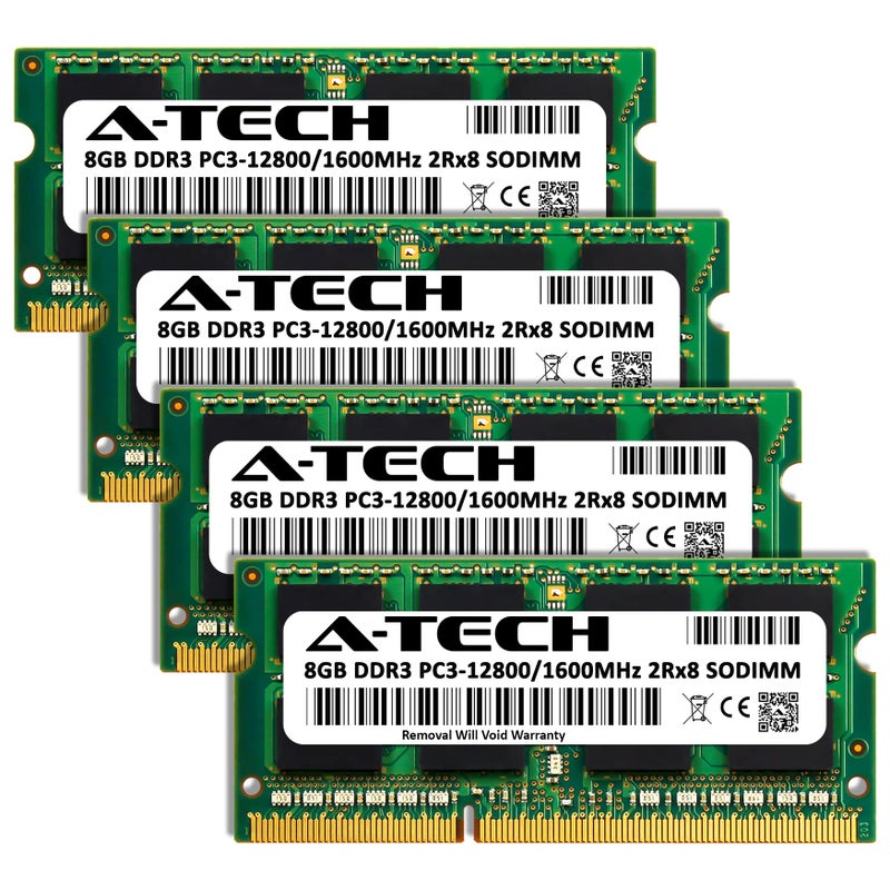 A-Tech 32GB Kit (4x8GB) RAM for Apple iMac (Late 2012, Late 2013, Late 2014, Mid 2015) | DDR3 1600MHz PC3-12800 SODIMM 204-Pin Memory Upgrade - Image 2